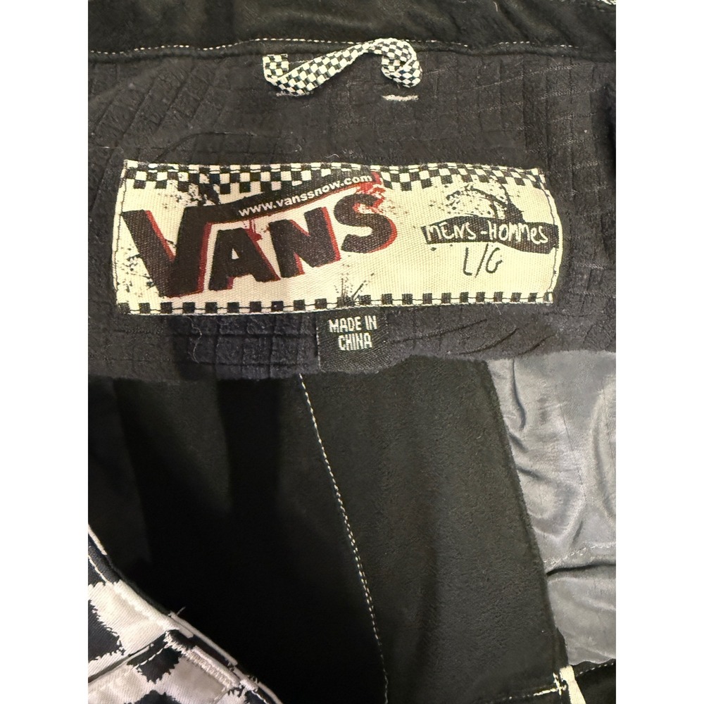 Vans Mens Y2K Checkerboard Snowboard Pants Black White Cargo Insulated L Flawed - Picture 5 of 9